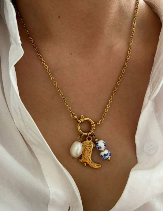 Cowboy charm necklace