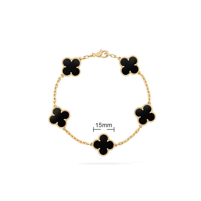 SS 18k Gold Plate Clover Bracelets