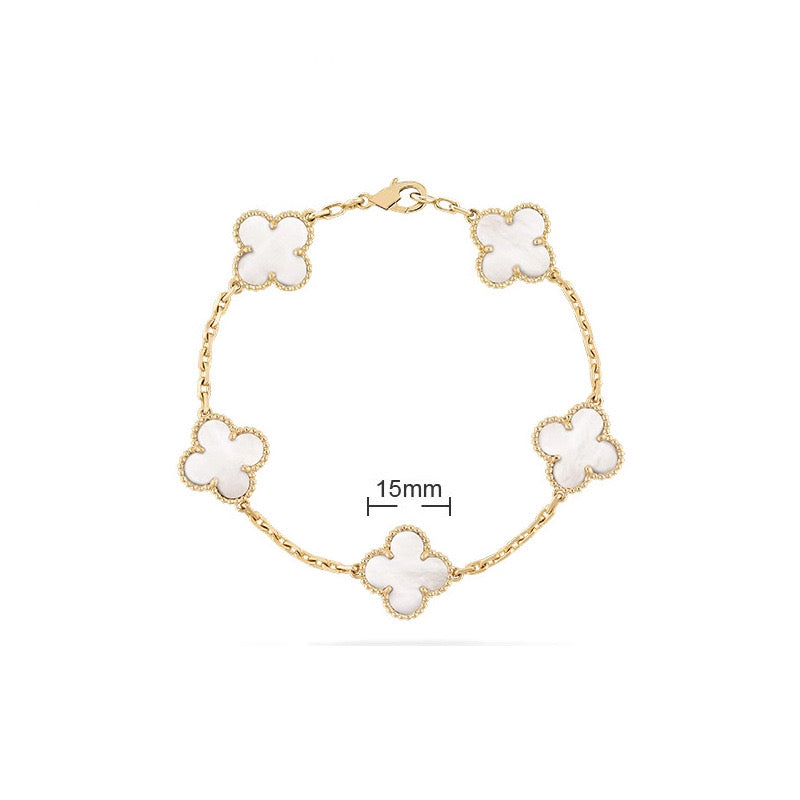 SS 18k Gold Plate Clover Bracelets