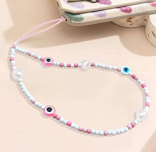 Evil eye pink phone charm