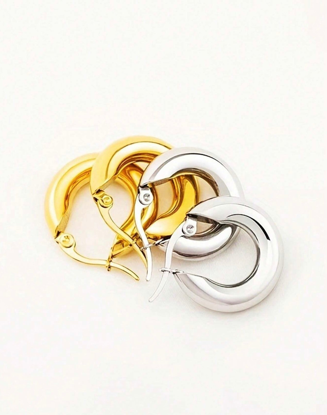 Saturn Hoops Gold or Silver