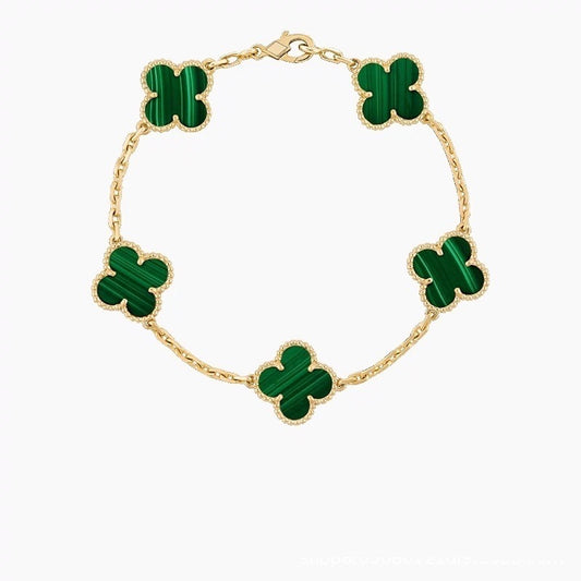 SS 18k Gold Plate Clover Bracelets