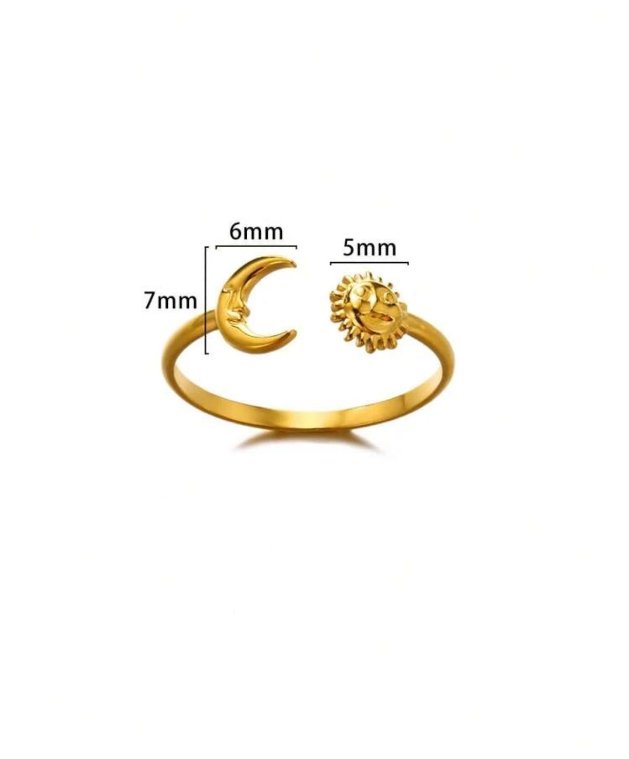 Moon and Sun adjustable ring