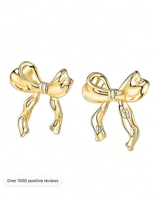 Golden bow earrings