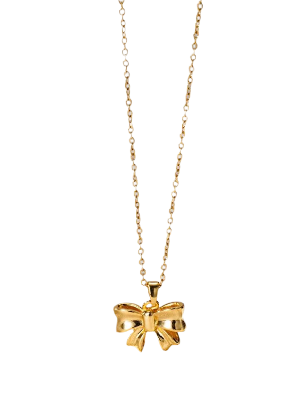 Gold bow necklace