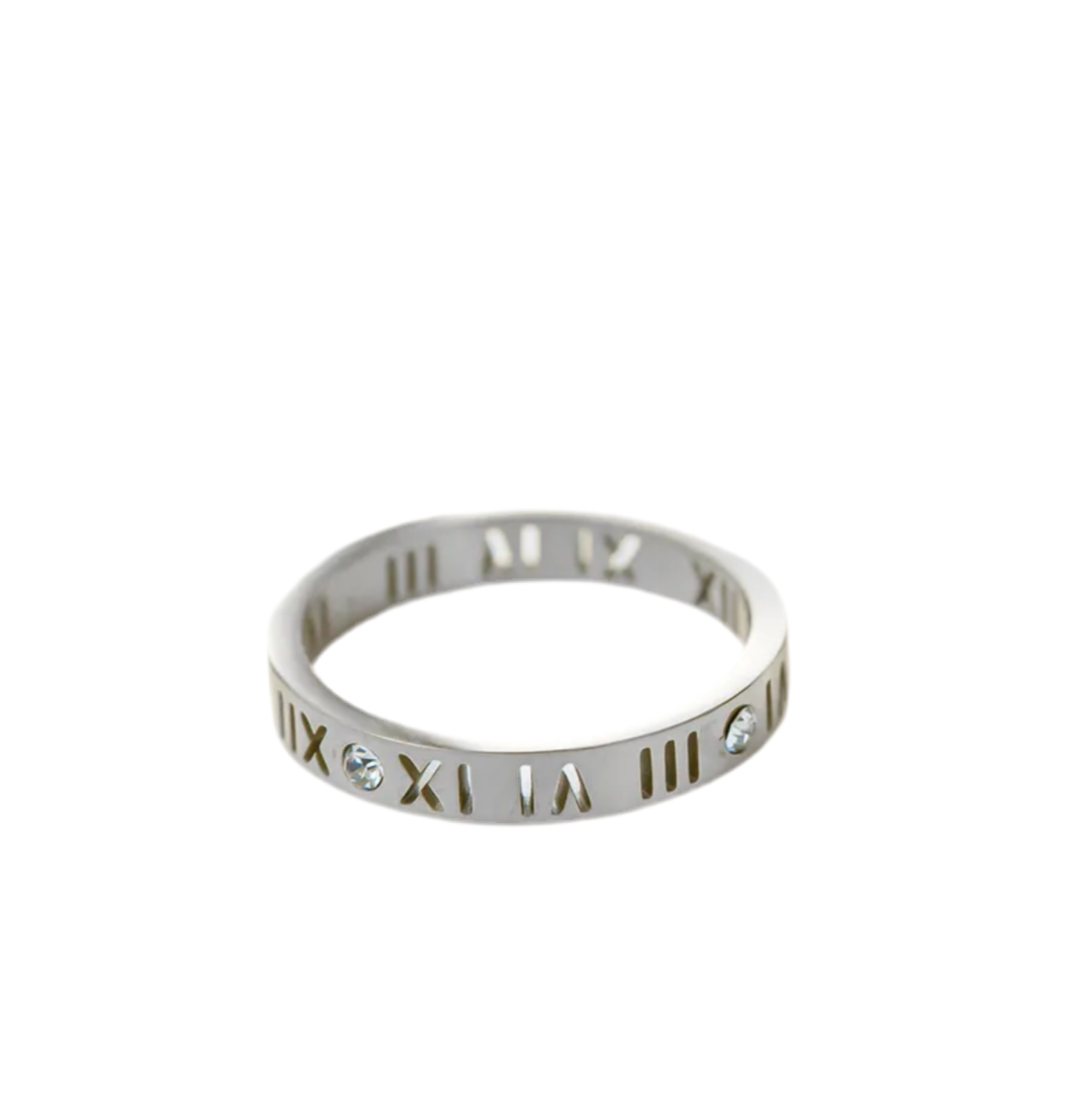 Roman Numerical CZ Ring Gold&Silver